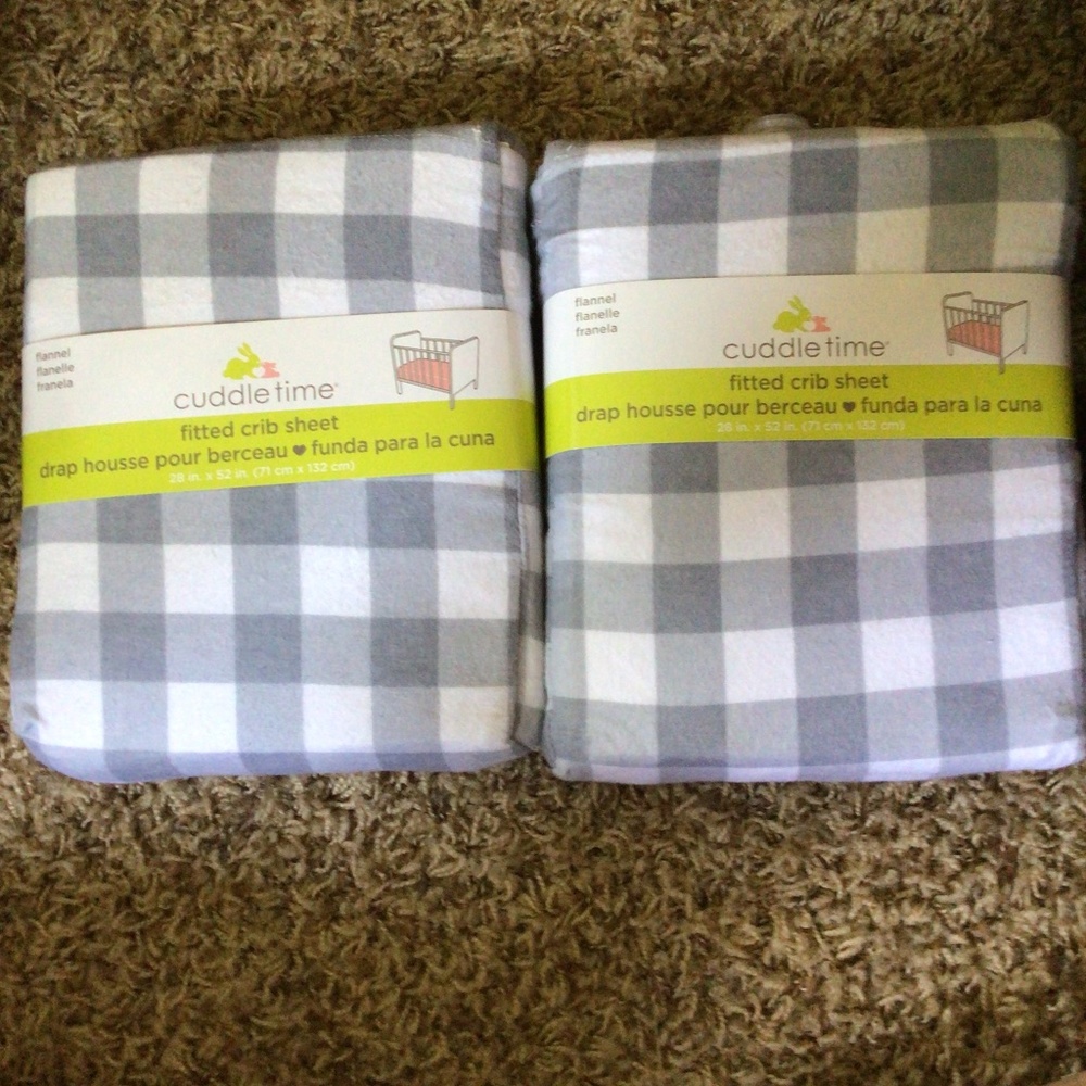 Set of 2 flannel crib sheets